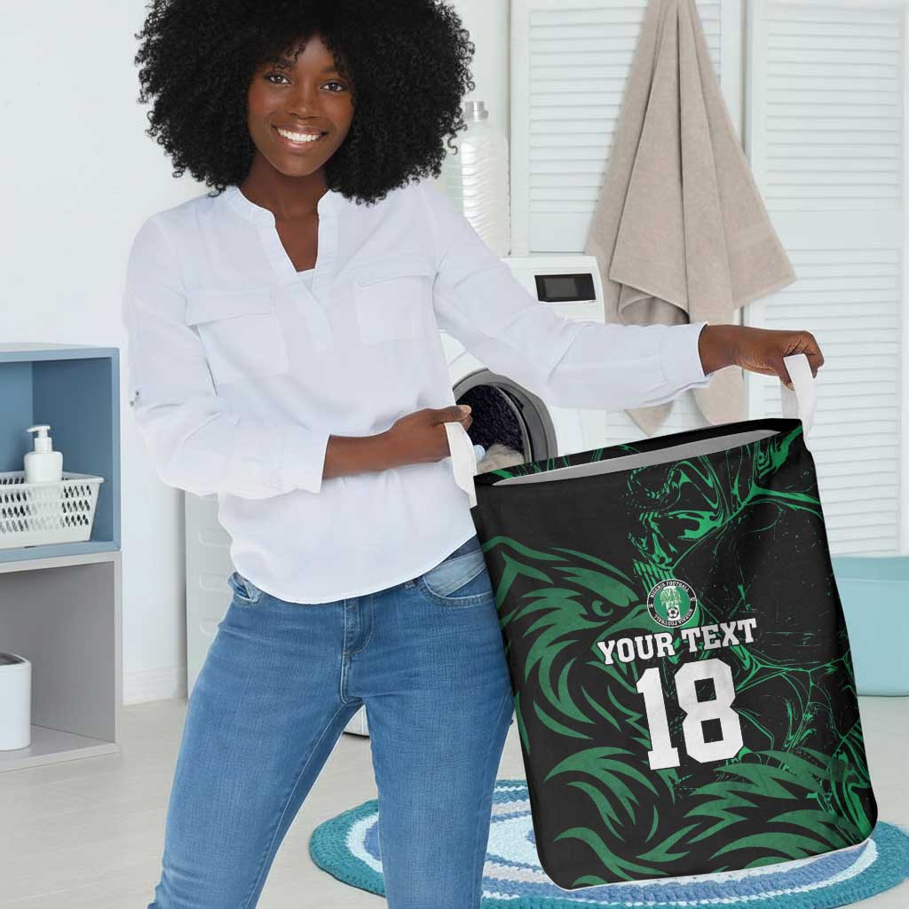 Custom Nigeria Football Laundry Basket Super Eagles Power