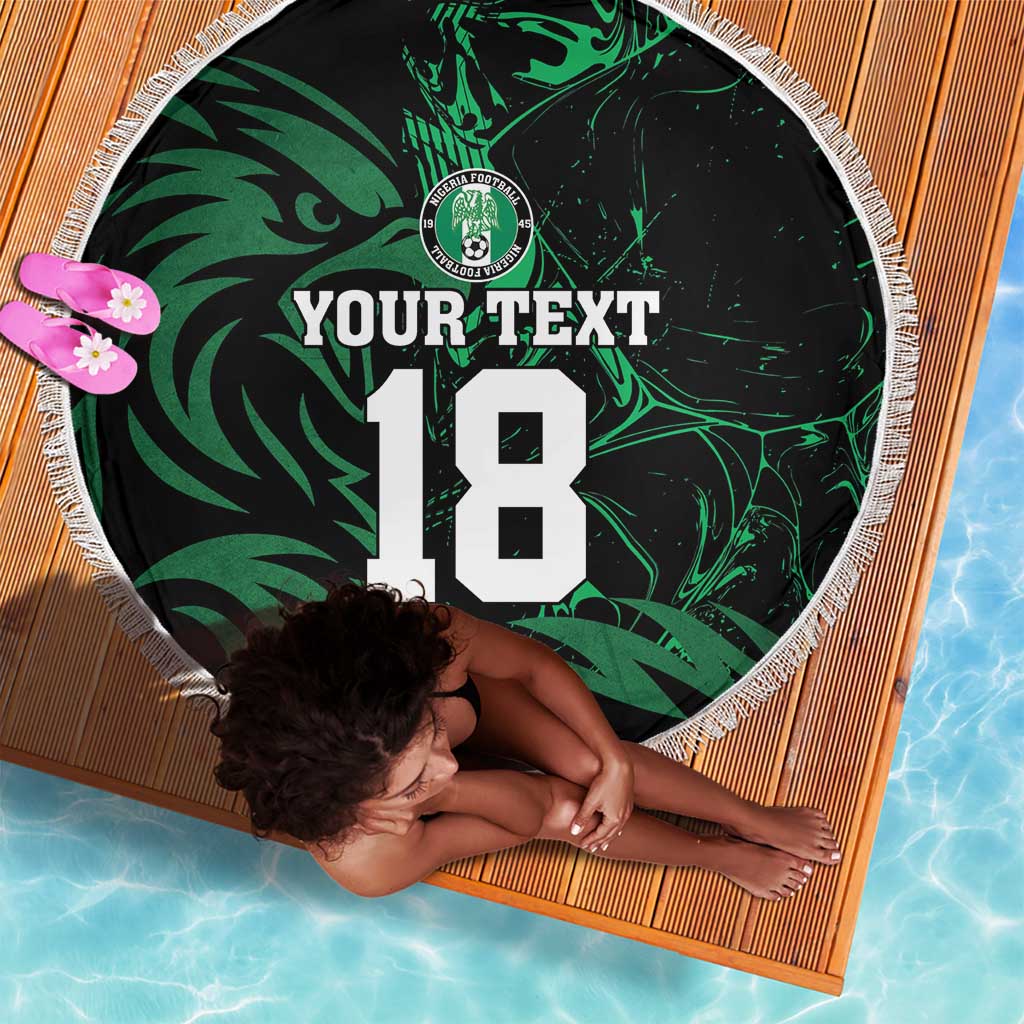 Custom Nigeria Football Beach Blanket Super Eagles Power