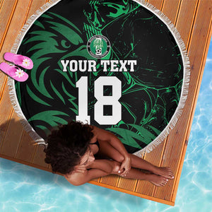 Custom Nigeria Football Beach Blanket Super Eagles Power