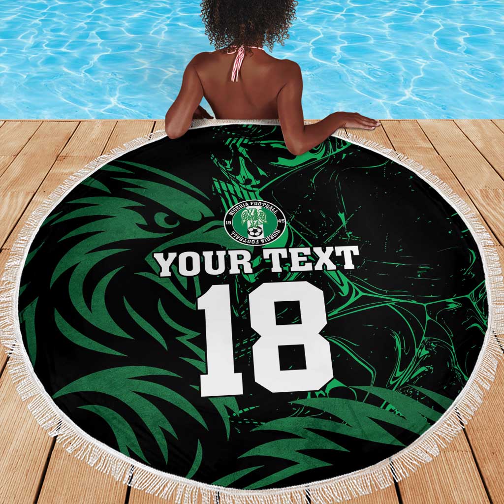 Custom Nigeria Football Beach Blanket Super Eagles Power