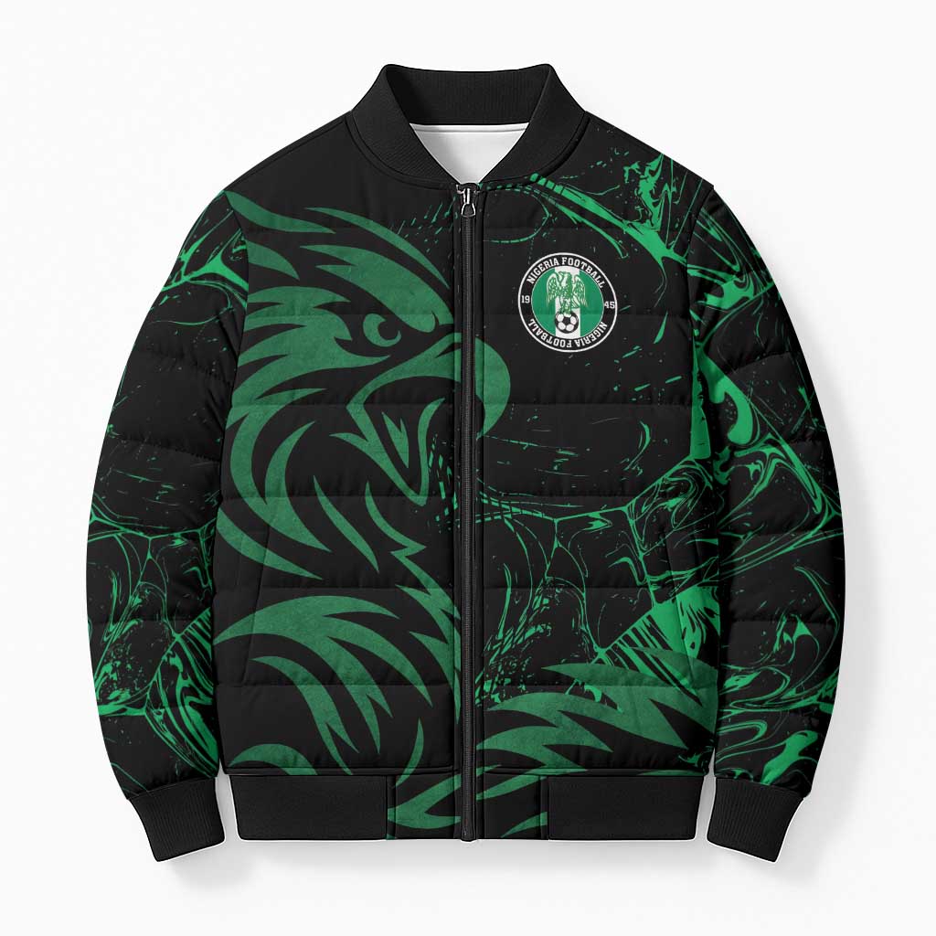 Custom Nigeria Football Bomber Puffer Jacket Super Eagles Power