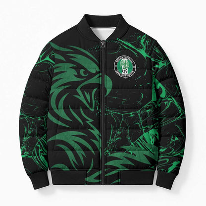 Custom Nigeria Football Bomber Puffer Jacket Super Eagles Power