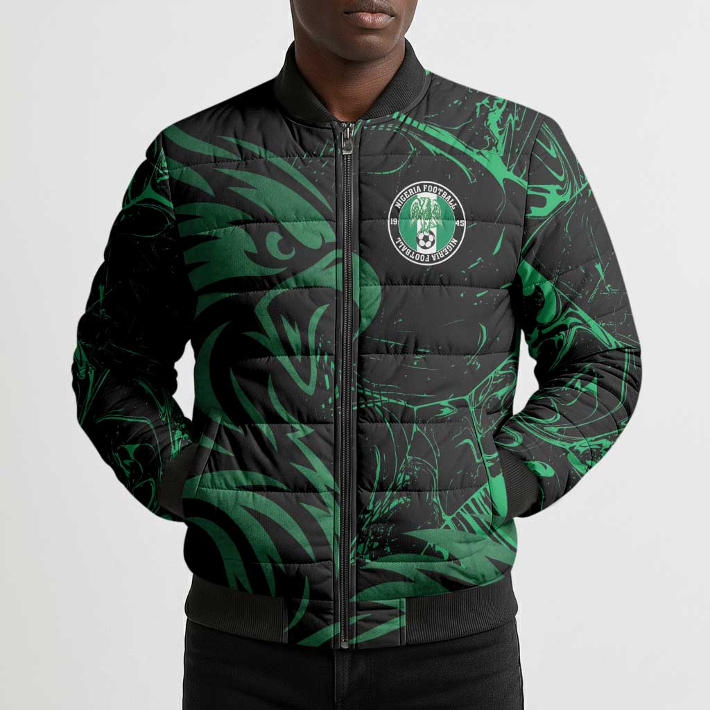 Custom Nigeria Football Bomber Puffer Jacket Super Eagles Power
