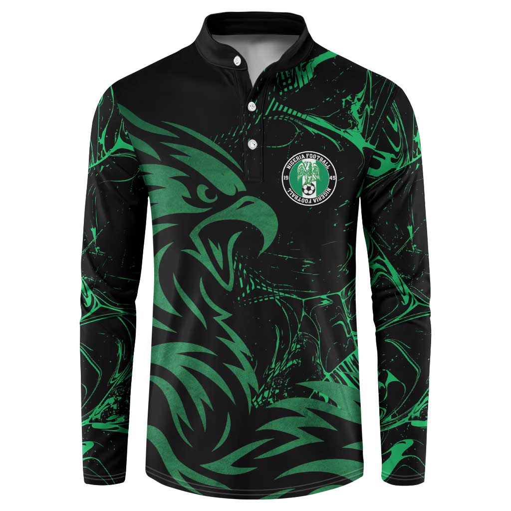 Custom Nigeria Football Button Sweatshirt Super Eagles Power