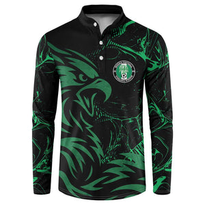 Custom Nigeria Football Button Sweatshirt Super Eagles Power
