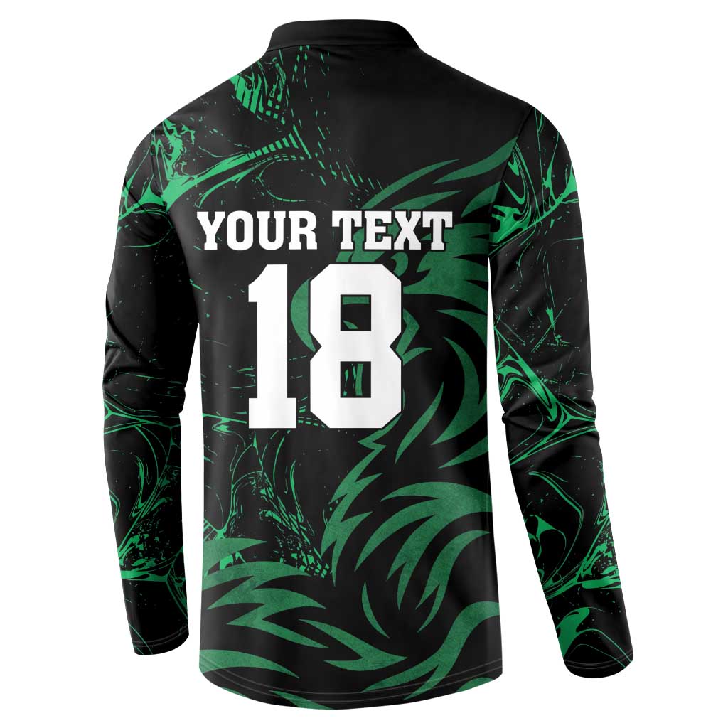 Custom Nigeria Football Button Sweatshirt Super Eagles Power