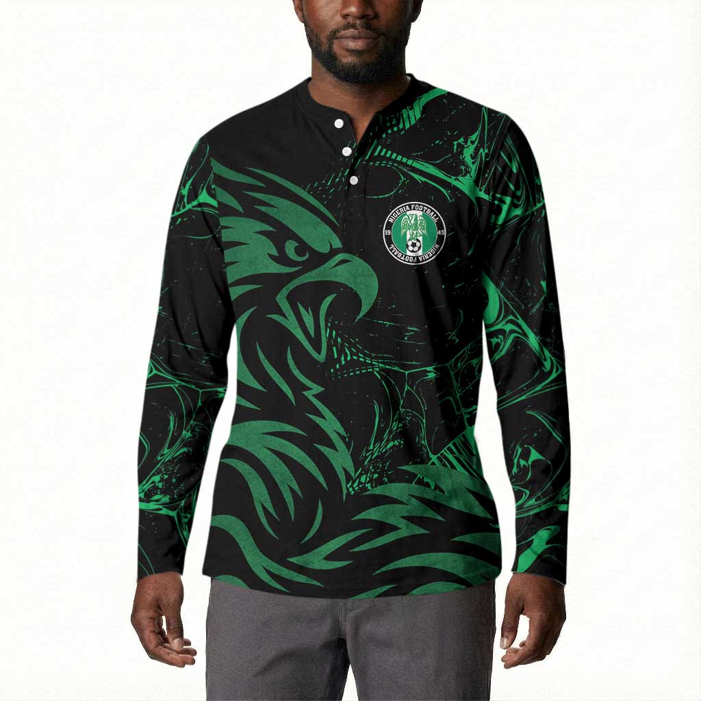 Custom Nigeria Football Button Sweatshirt Super Eagles Power