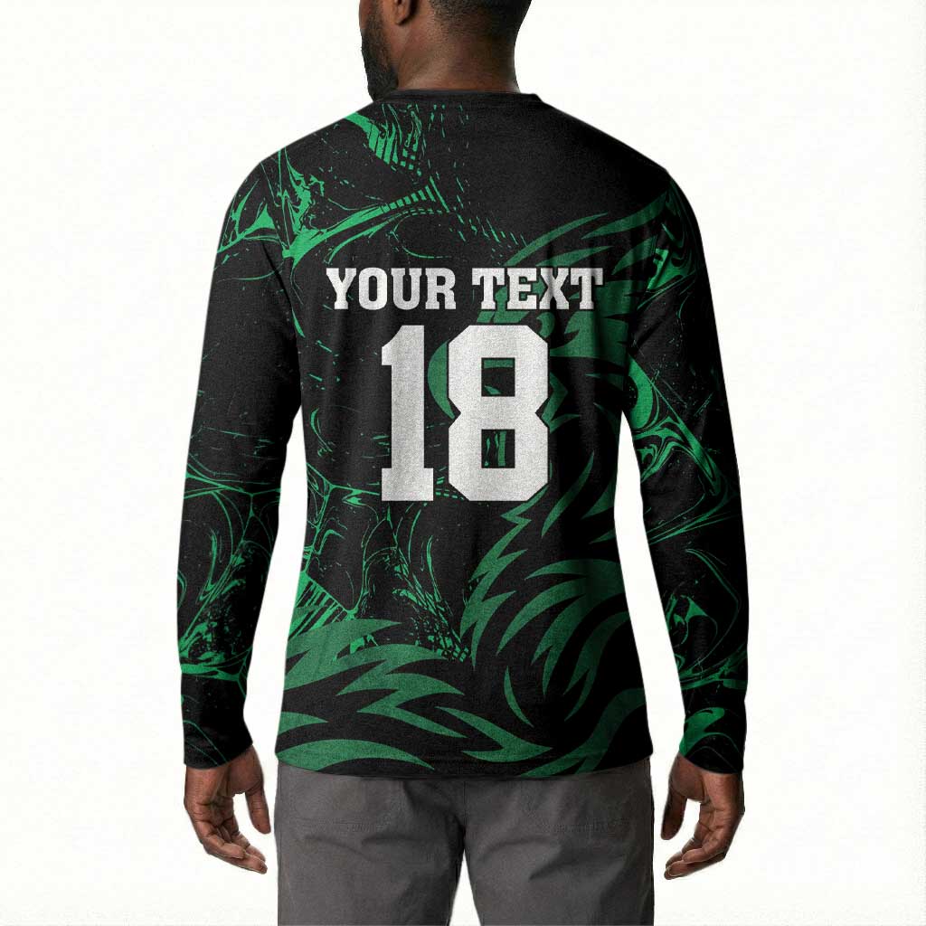 Custom Nigeria Football Button Sweatshirt Super Eagles Power