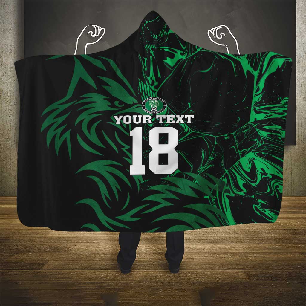 Custom Nigeria Football Hooded Blanket Super Eagles Power