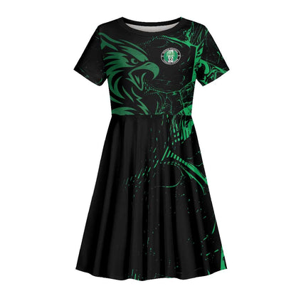 Custom Nigeria Football Kid Short Sleeve Dress Super Eagles Power