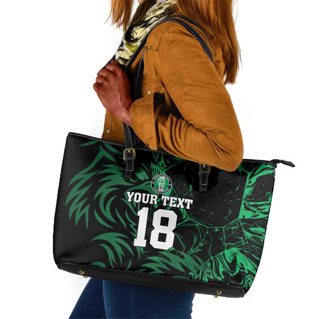 Custom Nigeria Football Leather Tote Bag Super Eagles Power