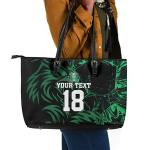 Custom Nigeria Football Leather Tote Bag Super Eagles Power