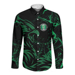 Custom Nigeria Football Long Sleeve Button Shirt Super Eagles Power