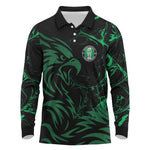 Custom Nigeria Football Long Sleeve Polo Shirt Super Eagles Power