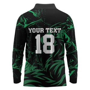 Custom Nigeria Football Long Sleeve Polo Shirt Super Eagles Power