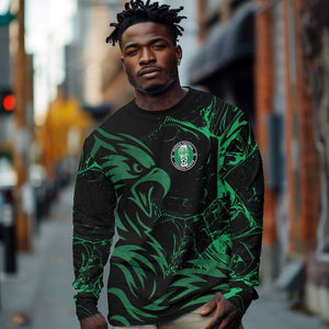 Custom Nigeria Football Long Sleeve Shirt Super Eagles Power