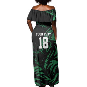 Custom Nigeria Football Off Shoulder Maxi Dress Super Eagles Power