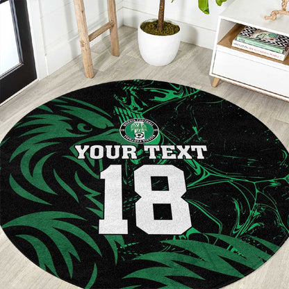 Custom Nigeria Football Round Carpet Super Eagles Power