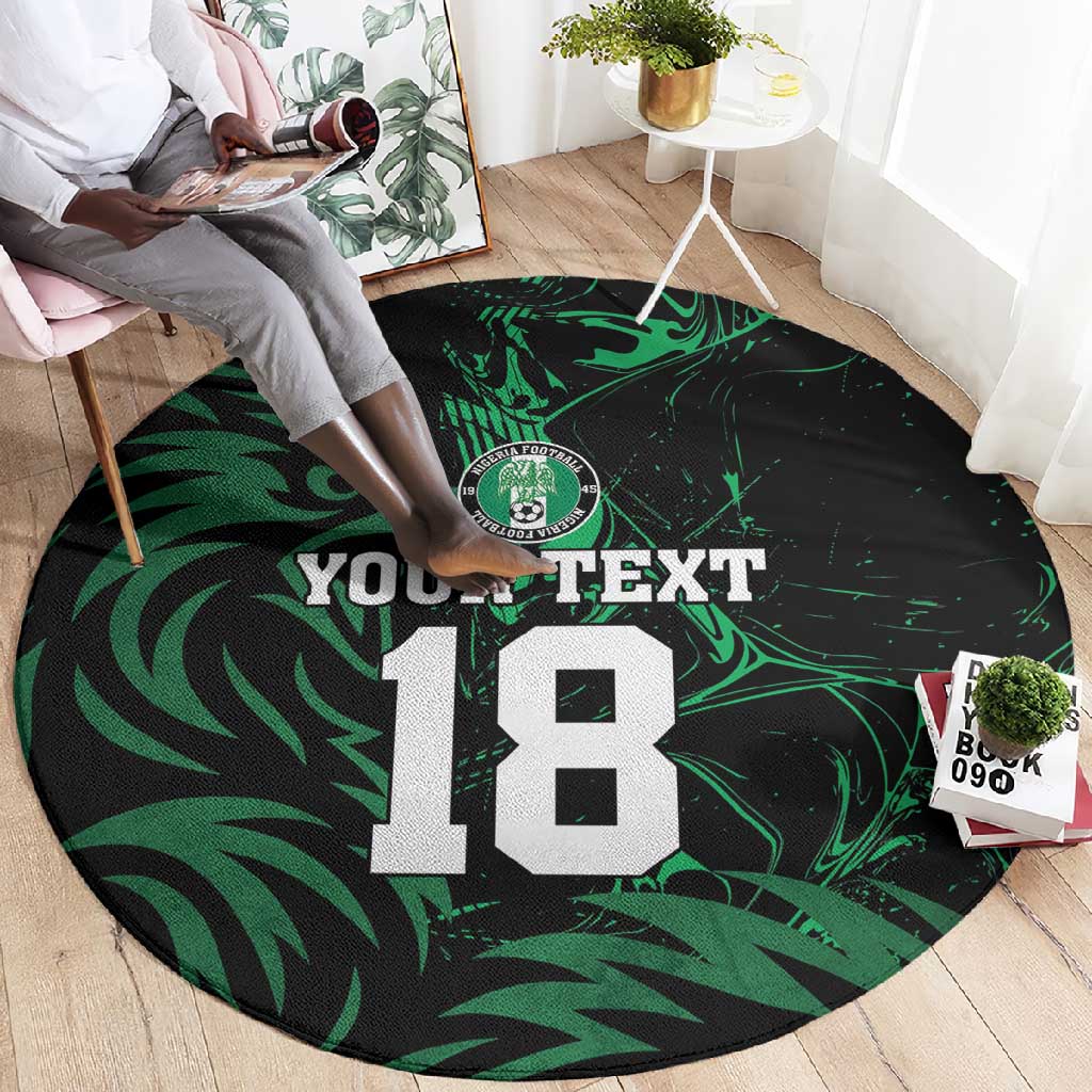 Custom Nigeria Football Round Carpet Super Eagles Power