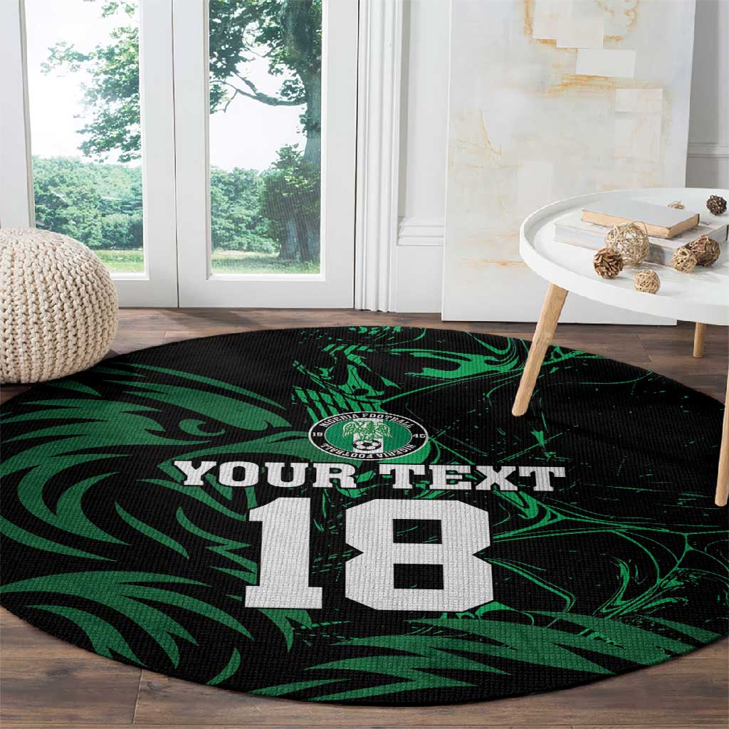 Custom Nigeria Football Round Carpet Super Eagles Power