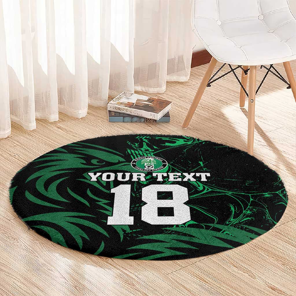 Custom Nigeria Football Round Carpet Super Eagles Power