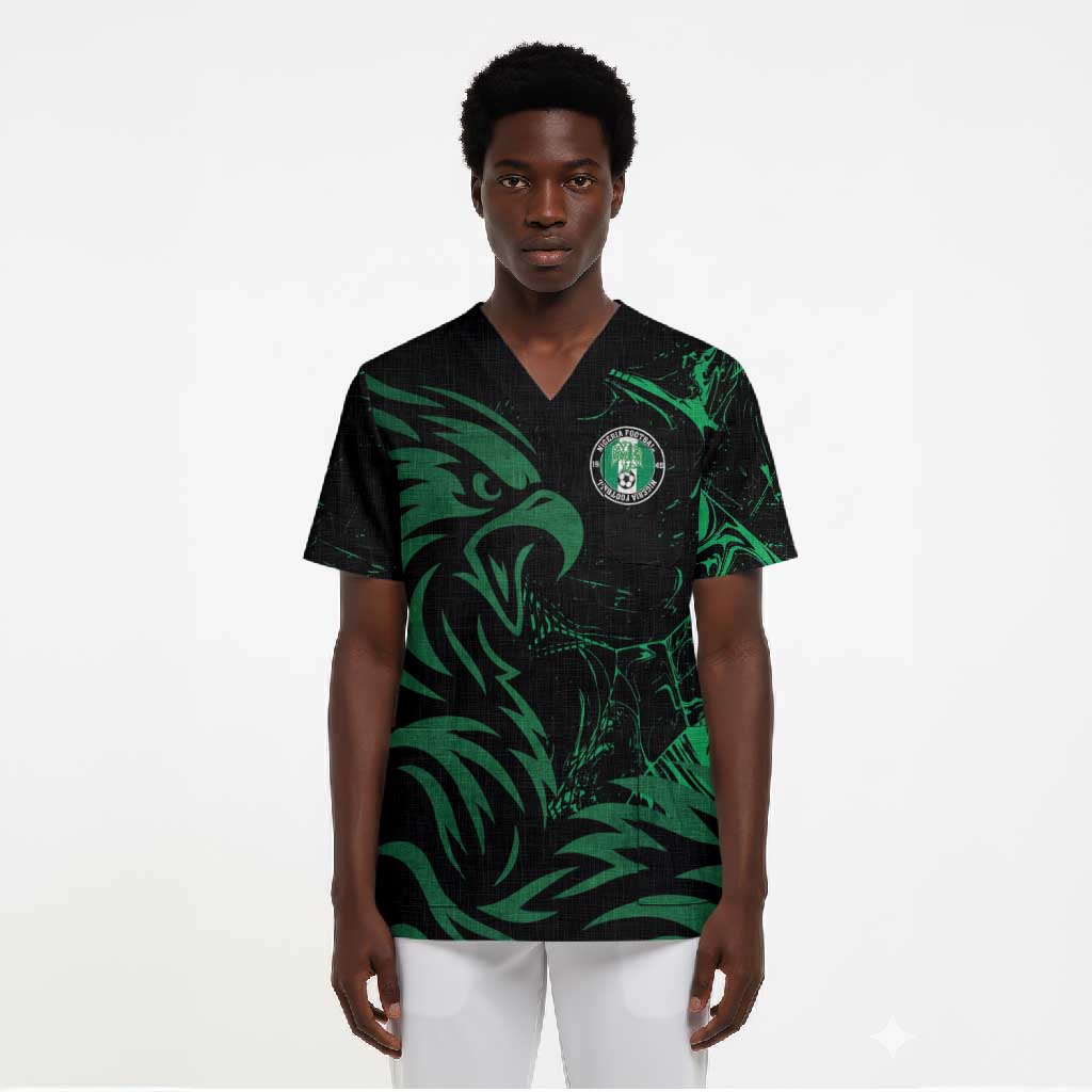 Custom Nigeria Football Scrub Top Super Eagles Power