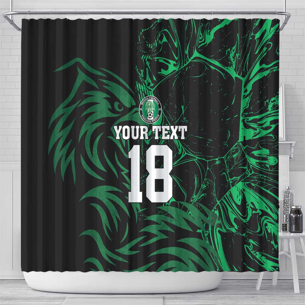 Custom Nigeria Football Shower Curtain Super Eagles Power