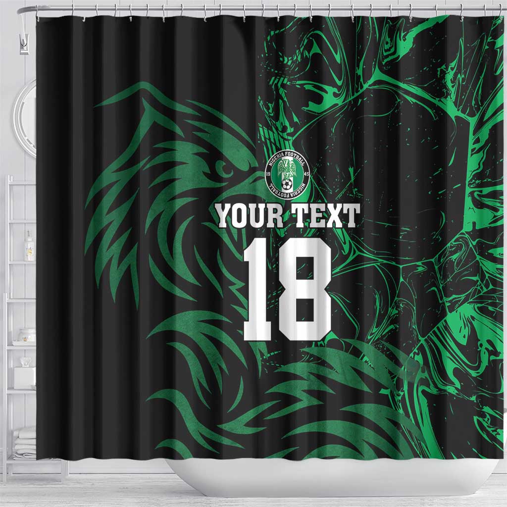 Custom Nigeria Football Shower Curtain Super Eagles Power