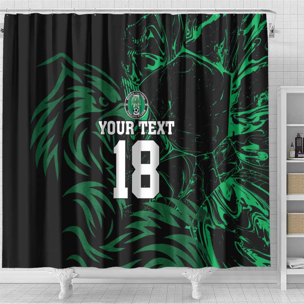 Custom Nigeria Football Shower Curtain Super Eagles Power
