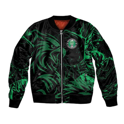 Custom Nigeria Football Sleeve Zip Bomber Jacket Super Eagles Power