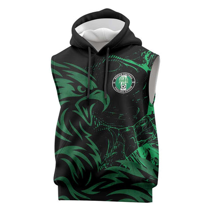 Custom Nigeria Football Sleeveless Hoodie Super Eagles Power