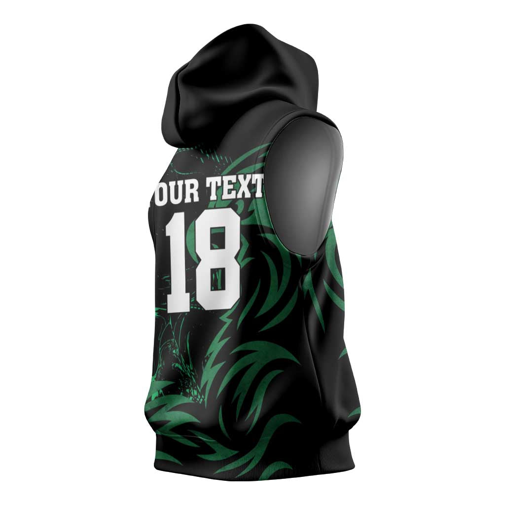 Custom Nigeria Football Sleeveless Hoodie Super Eagles Power
