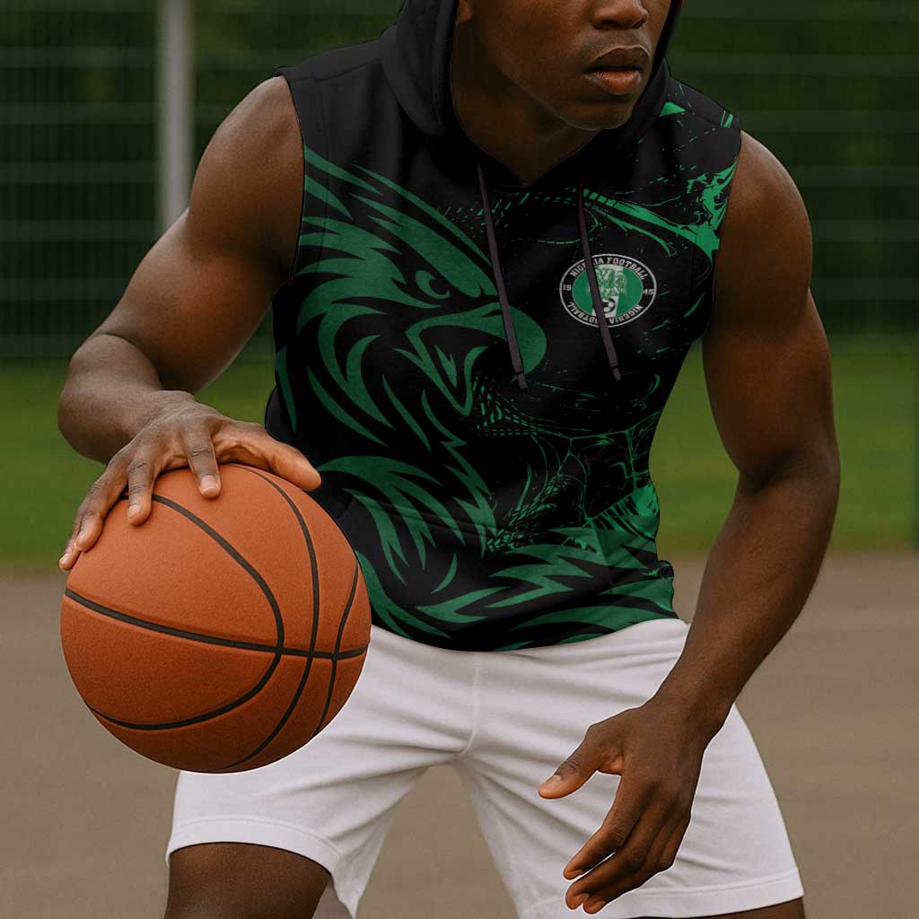 Custom Nigeria Football Sleeveless Hoodie Super Eagles Power