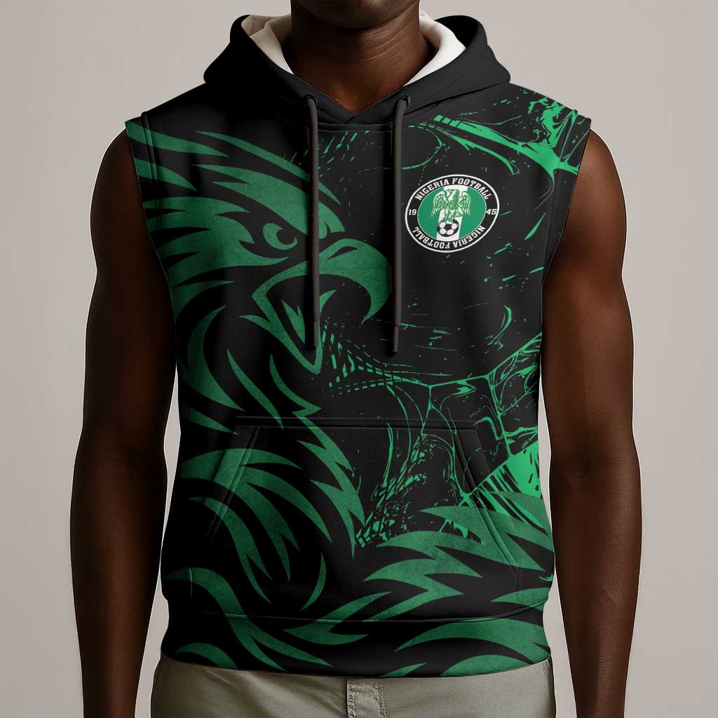 Custom Nigeria Football Sleeveless Hoodie Super Eagles Power