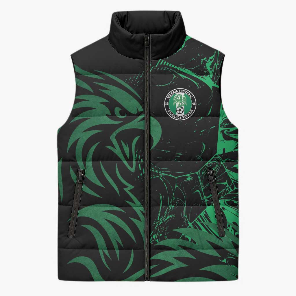 Custom Nigeria Football Sleeveless Puffer Jacket Super Eagles Power