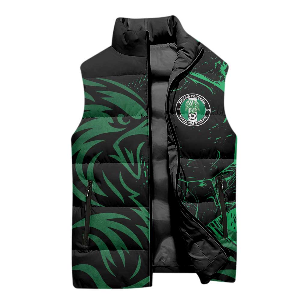 Custom Nigeria Football Sleeveless Puffer Jacket Super Eagles Power