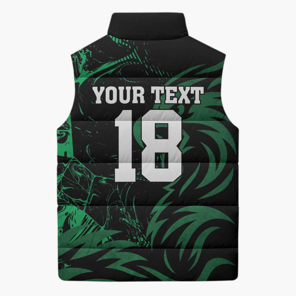 Custom Nigeria Football Sleeveless Puffer Jacket Super Eagles Power
