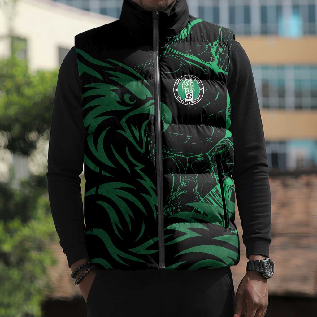 Custom Nigeria Football Sleeveless Puffer Jacket Super Eagles Power