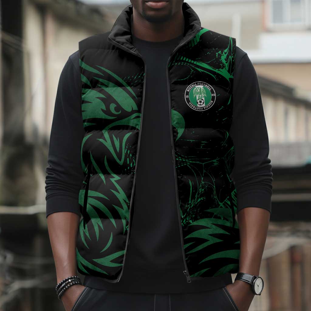 Custom Nigeria Football Sleeveless Puffer Jacket Super Eagles Power