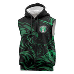 Custom Nigeria Football Sleeveless Zip Hoodie Super Eagles Power