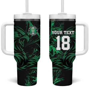 Custom Nigeria Football Tumbler With Handle Super Eagles Power