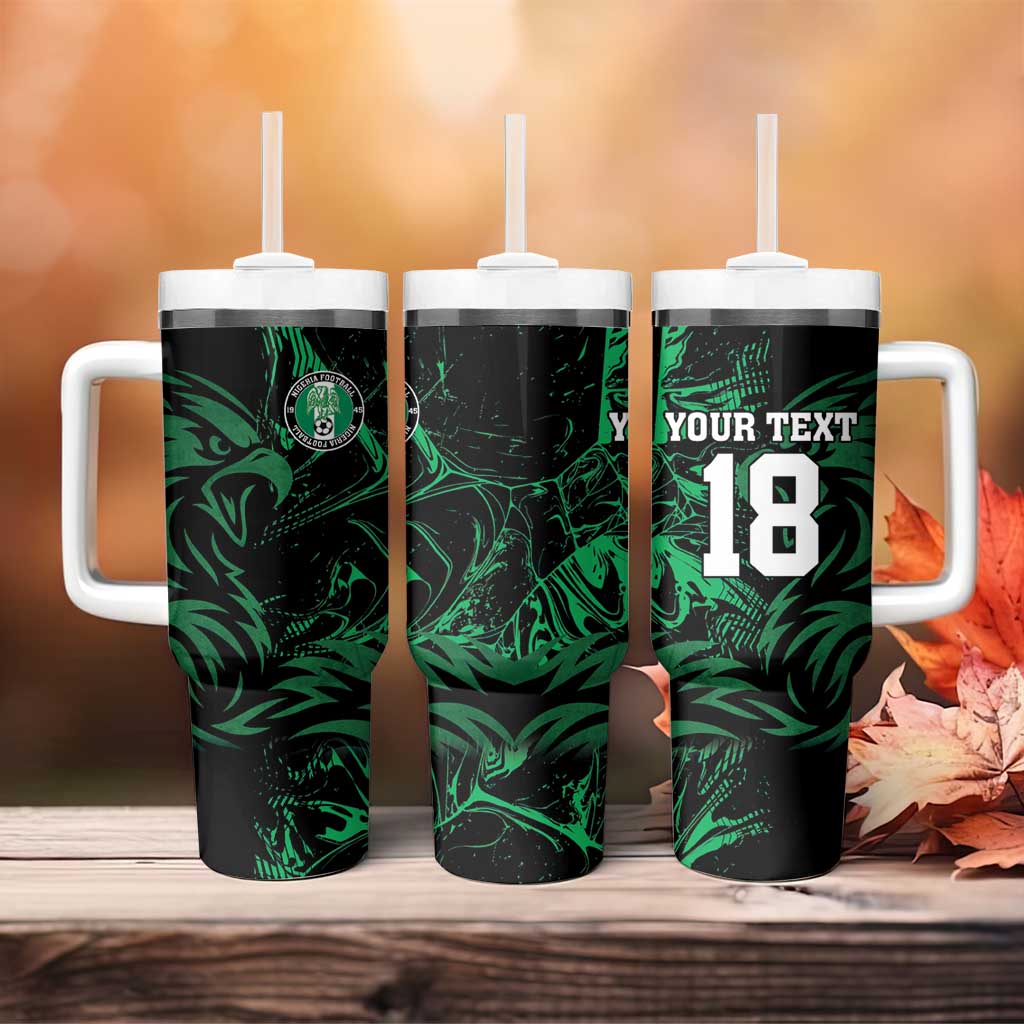 Custom Nigeria Football Tumbler With Handle Super Eagles Power