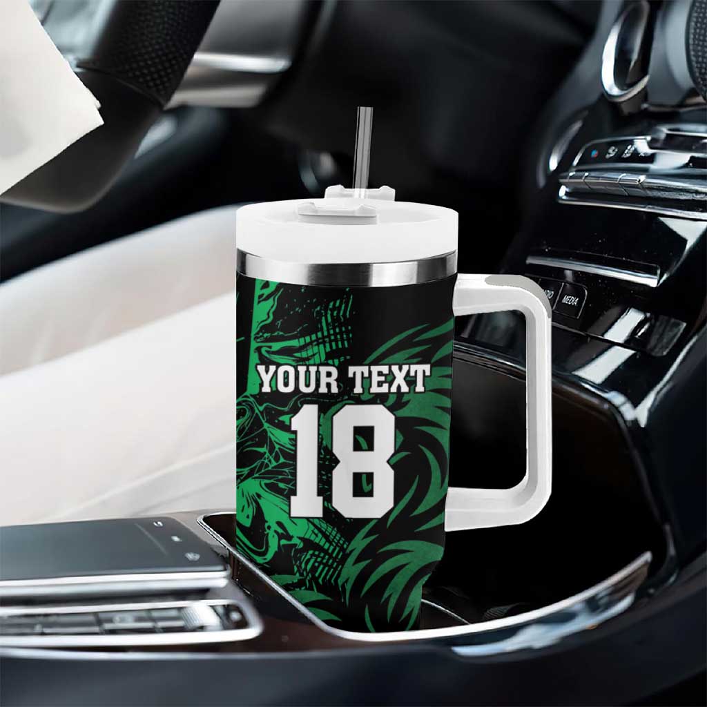 Custom Nigeria Football Tumbler With Handle Super Eagles Power