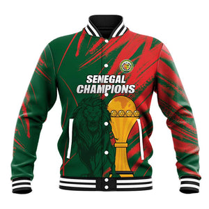 Custom Senegal Champions Football Baseball Jacket Lions of Teranga Rise Again