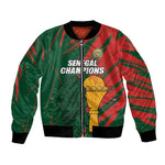 Custom Senegal Champions Football Bomber Jacket Lions of Teranga Rise Again