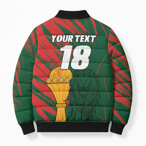 Custom Senegal Champions Football Bomber Puffer Jacket Lions of Teranga Rise Again