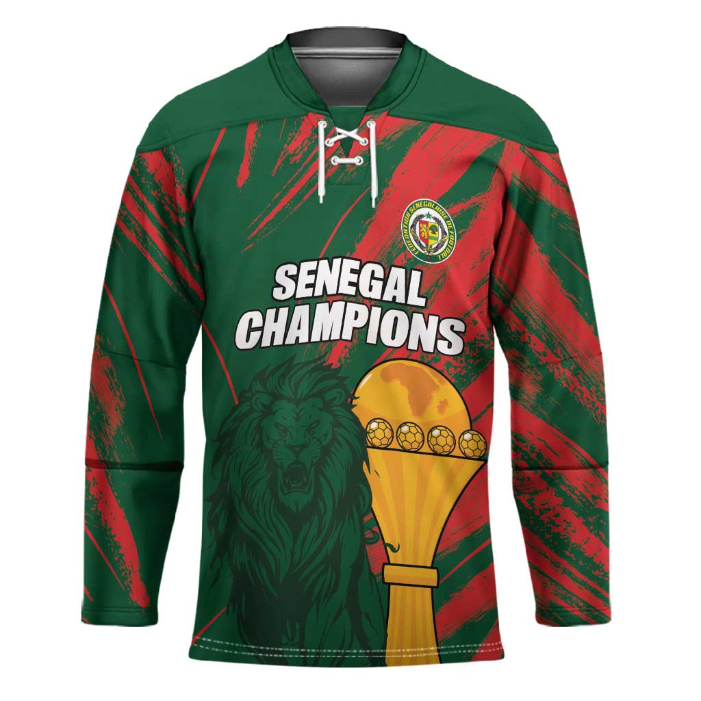 Custom Senegal Champions Football Hockey Jersey Lions of Teranga Rise Again