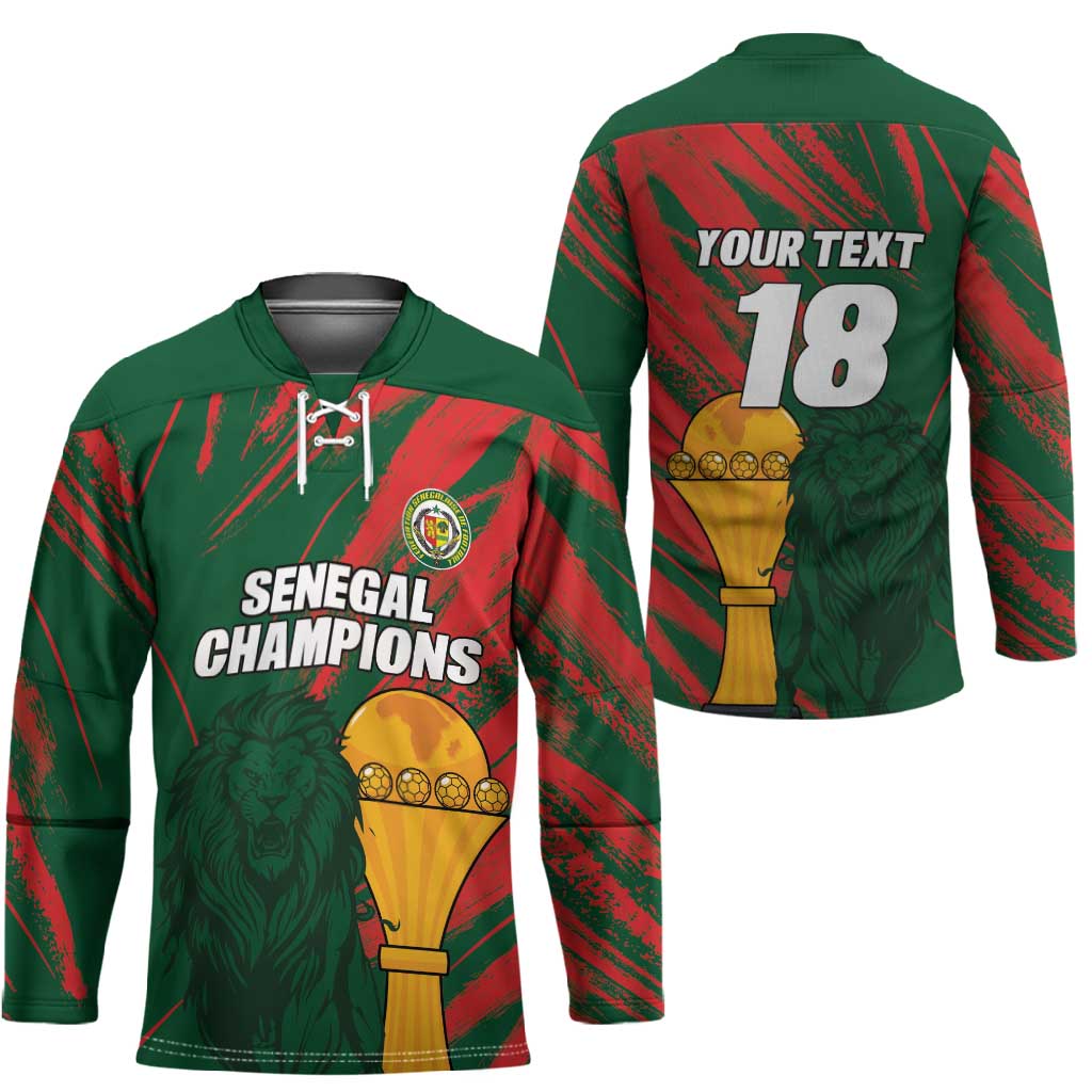 Custom Senegal Champions Football Hockey Jersey Lions of Teranga Rise Again