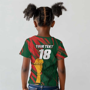 Custom Senegal Champions Football Kid T shirt Lions of Teranga Rise Again