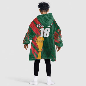 Custom Senegal Champions Football Kid Wearable Blanket Hoodie Lions of Teranga Rise Again